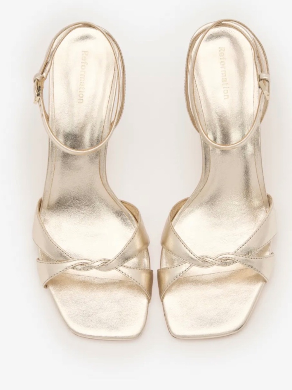 Reformation Margo Wedge Sandal Gold - Size 7.5